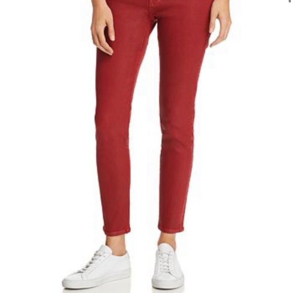 FRAME Le High waisted Skinny Jeans In Washed Red - Picture 3 of 13
